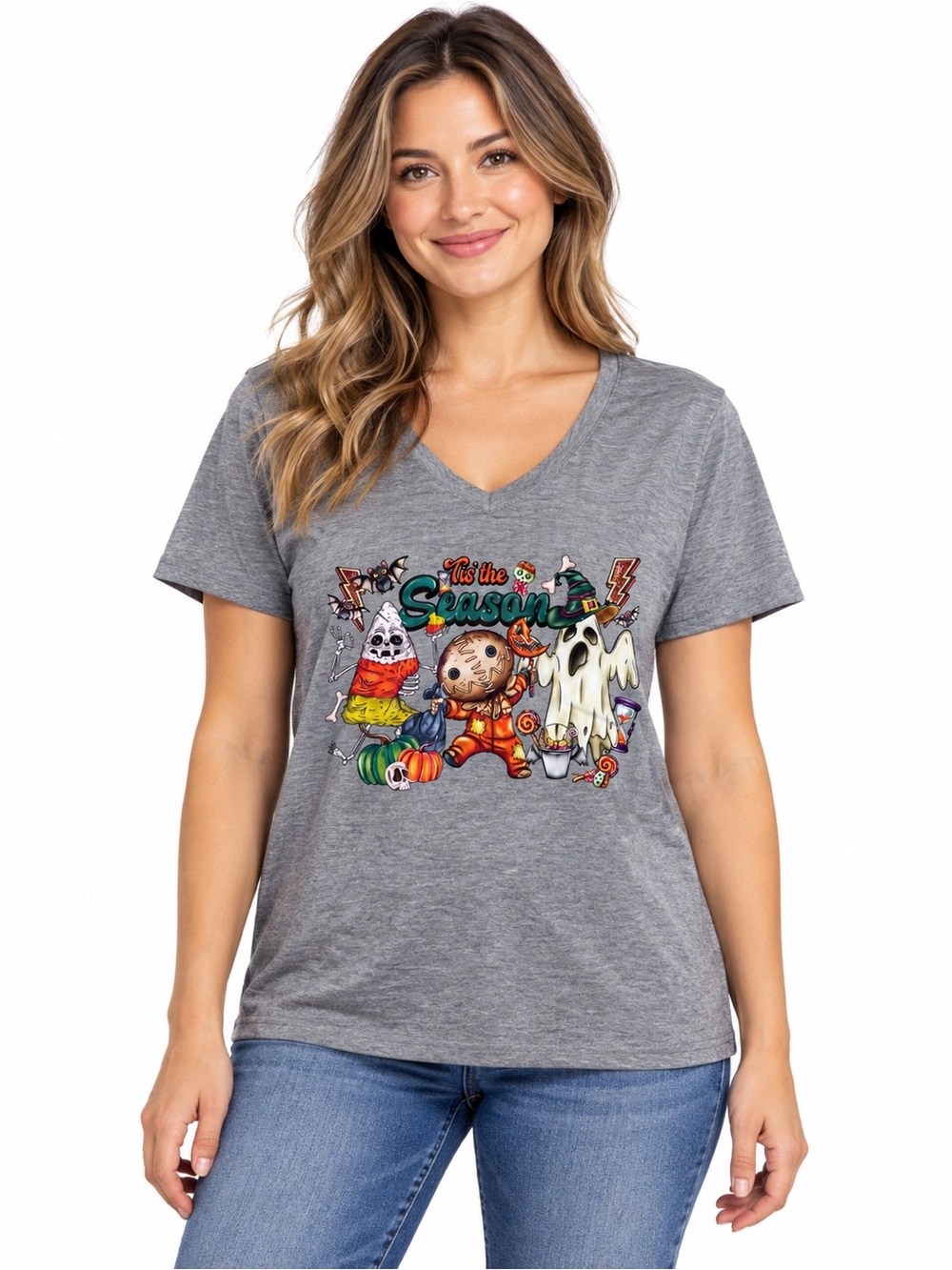 Faded Glory Gray Halloween Small Pets Graphic Tee